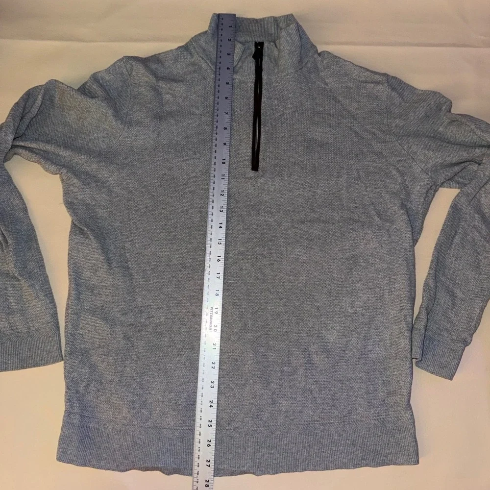Jos‎ A. Bank Reserve Mens Gray Quarter Zip Long Sleeve Sweater Pullover Knit XL